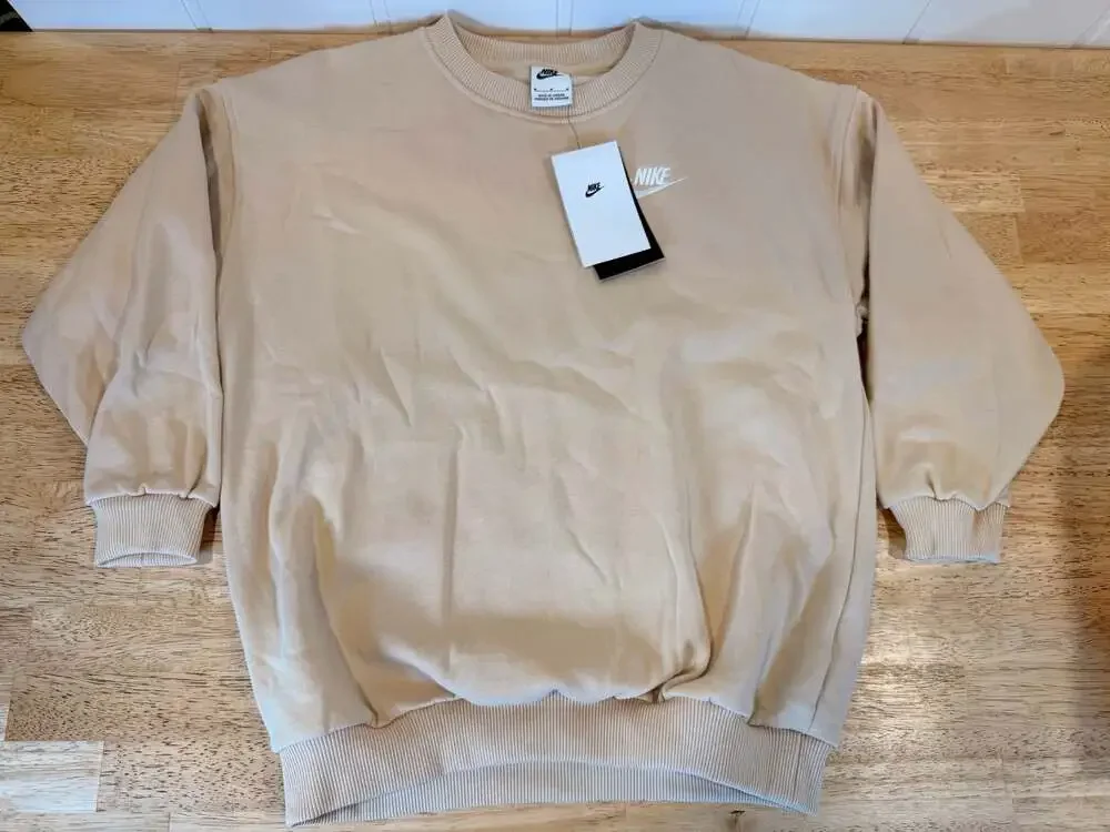 Nike Sportswear Club Fleece Kids Oversized Crewneck Sweatshirt - Sand Drift
